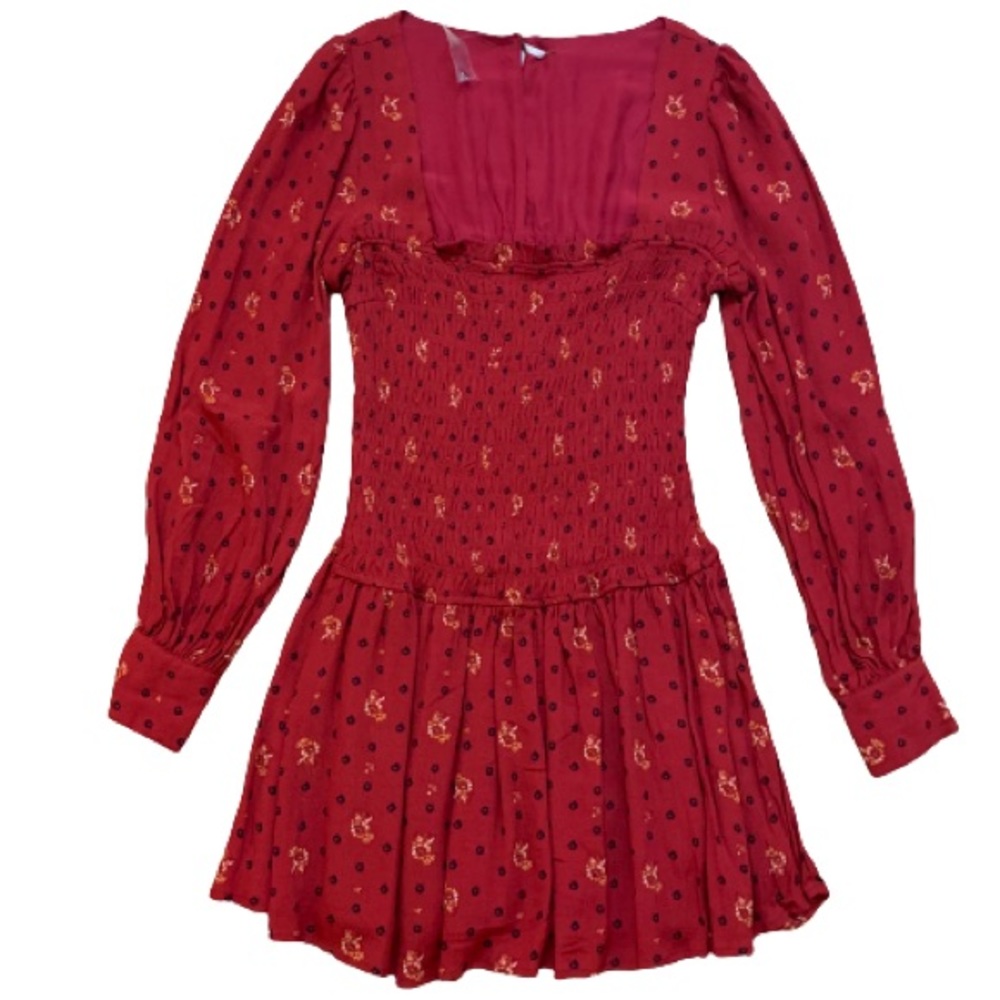 Free People Two Faces Printed Mini Dress Sz S